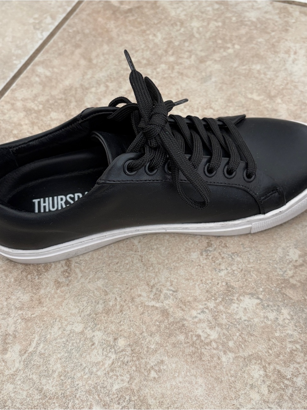Thursday Boot Company Black Low-Top Sneakers with White Trim - Picture 2 of 6
